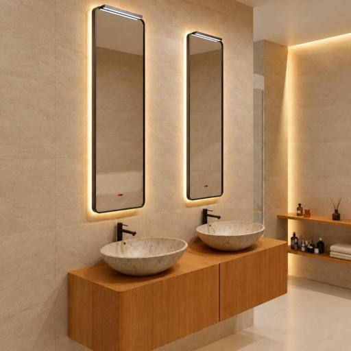 Espejo de baño led retroiluminado rectangular Palermo de Ledimex [1]