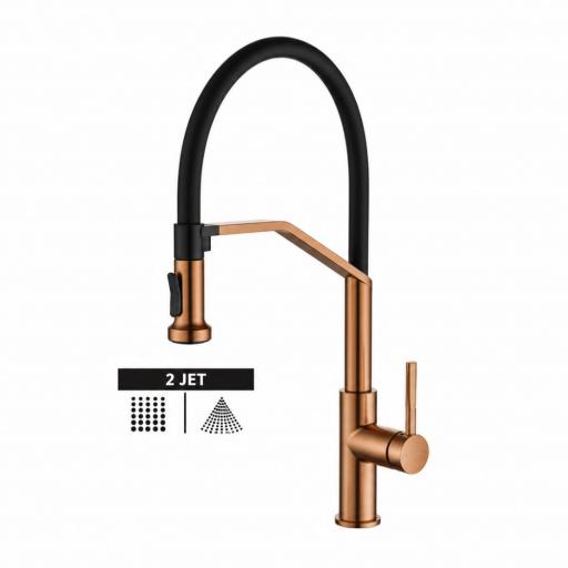 Grifo de cocina monomando Véneto oro rosa cepillado de Imex [1]