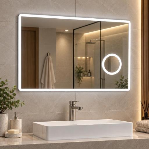 Espejo Kysa rectangular con luz led frontal de Pyp