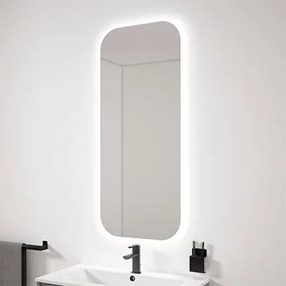Espejo de baño Lune rectangular retroiluminado con luz led promo de Visobath