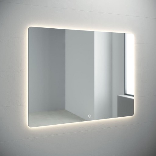 Espejo de baño Luna Lisa esquinas curvas con iluminación led de Avila Dos