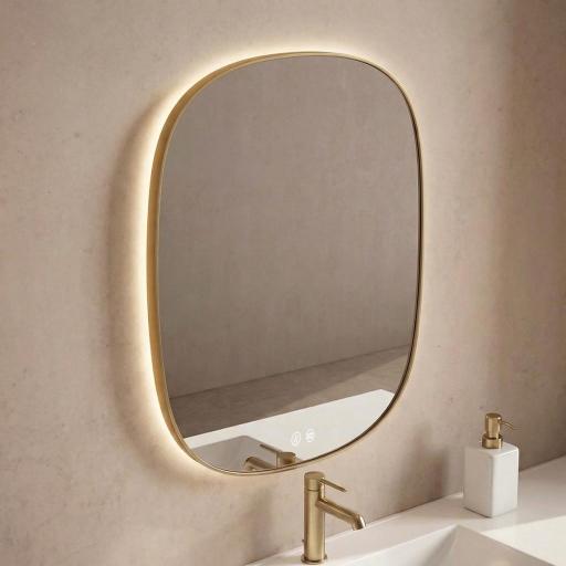 Espejo de baño Flow enmarcado con iluminación led de Avila Dos