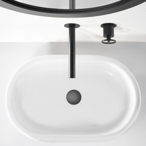 Grifo lavabo empotrado monomando Olimpo negro mate de Imex [1]