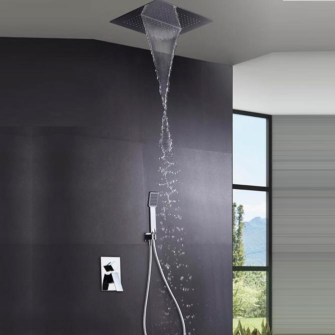 Conjunto de ducha monomando o termostático empotrado cromo Málaga