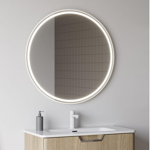 Espejo de baño Glow con luz frontal redondo promo de Royo [1]