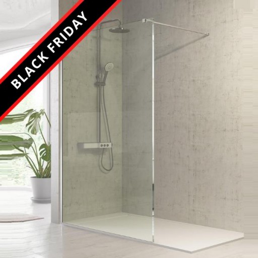 Mampara panel fijo Fresh FR633 1 hoja plata brillo para ducha de Kassandra