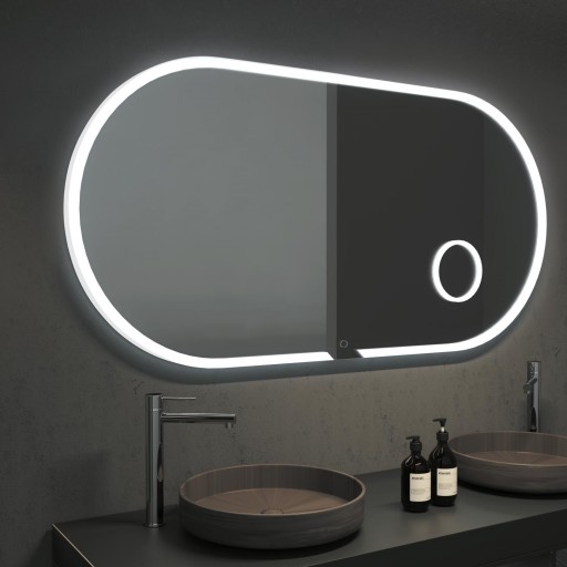 Espejo de baño Indiana con luz perimetral ovalado de Ledimex