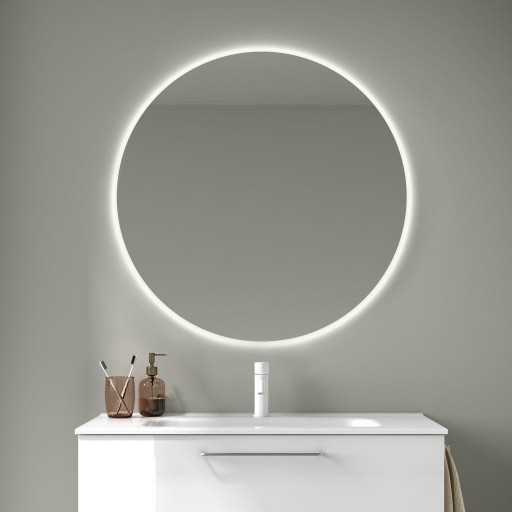 Espejo de baño Lua redondo retroiluminado con luz led promo de Royo [1]
