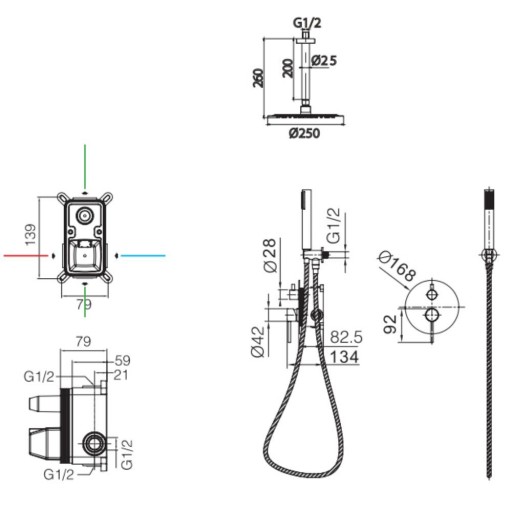 Grifo de ducha empotrado monomando TIVOLI cromo de IMEX [2]