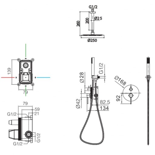 Grifo de ducha empotrado monomando TIVOLI negro mate de IMEX [2]