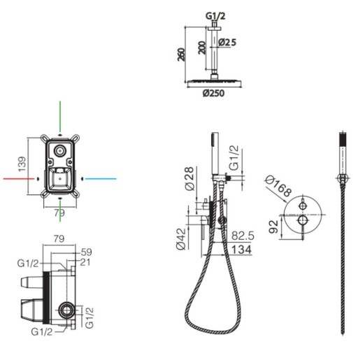 Grifo de ducha empotrado monomando TIVOLI oro rosa cepillado de IMEX [2]