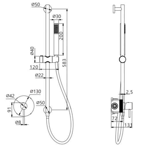 Grifo de ducha empotrado monomando MONZA cromo de IMEX [2]