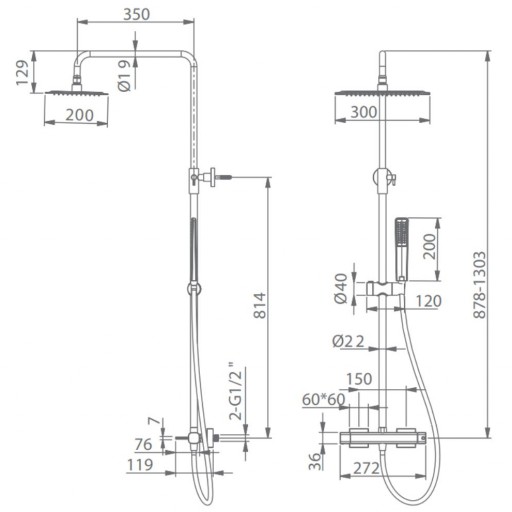 Grifo de ducha monomando TOSCANA negro mate de IMEX [1]