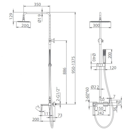 Grifo de ducha monomando TOSCANA oro rosa cepillado de IMEX [1]