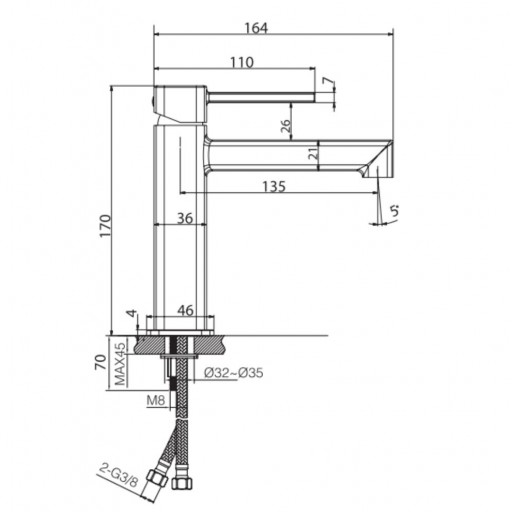 Grifo de lavabo monomando Toscana cromo de Imex [3]