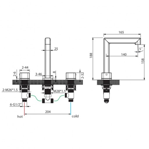 Grifo bimando de lavabo Toscana cromo de Imex [3]