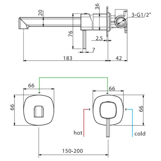 Grifo de lavabo monomando empotrado black gun metal Toscana de Imex [1]