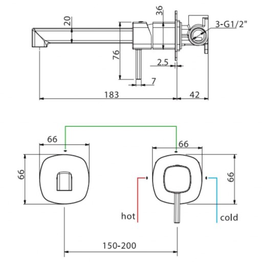 Grifo de lavabo monomando empotrado negro mate Toscana de Imex [1]