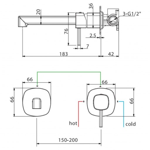 Grifo de lavabo monomando empotrado niquel cepillado Toscana de Imex [1]