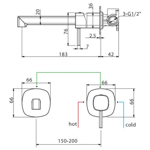 Grifo de lavabo monomando empotrado oro cepillado Toscana de Imex [1]