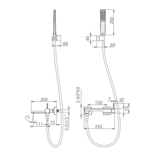 Grifo de ducha monomando Toscana oro rosa cepillado de Imex [1]