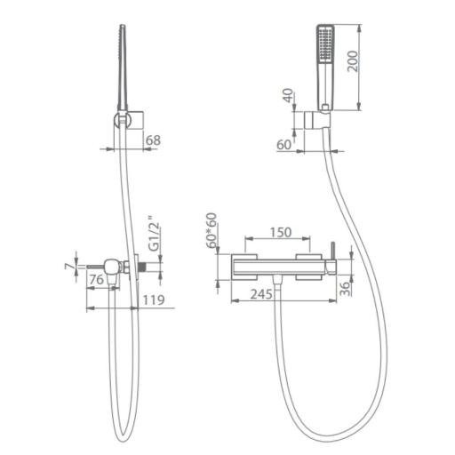 Grifo de ducha monomando Toscana oro rosa cepillado de Imex [1]