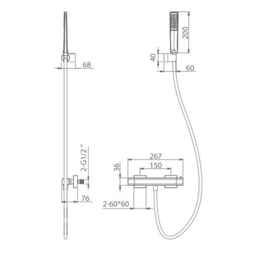 Grifo de ducha termostático Toscana negro mate de Imex [1]