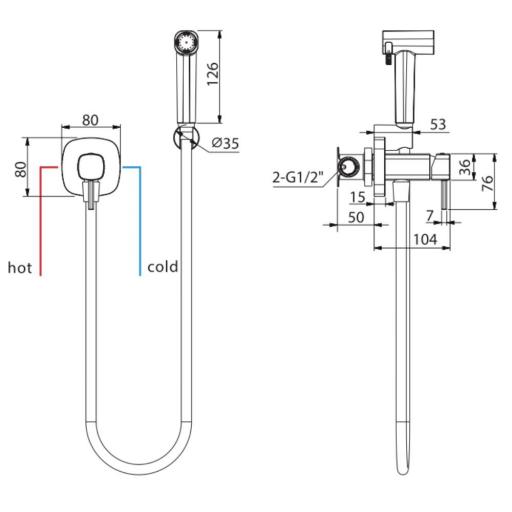 Grifo de bidé empotrado monomando Toscana cromo de Imex [1]