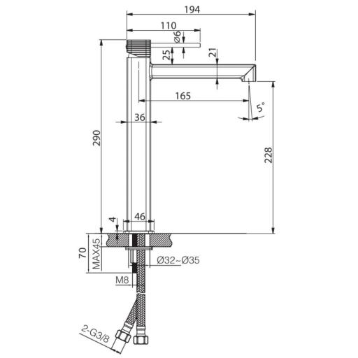 Grifo de lavabo alto monomando Firenze black gun metal de Imex [1]