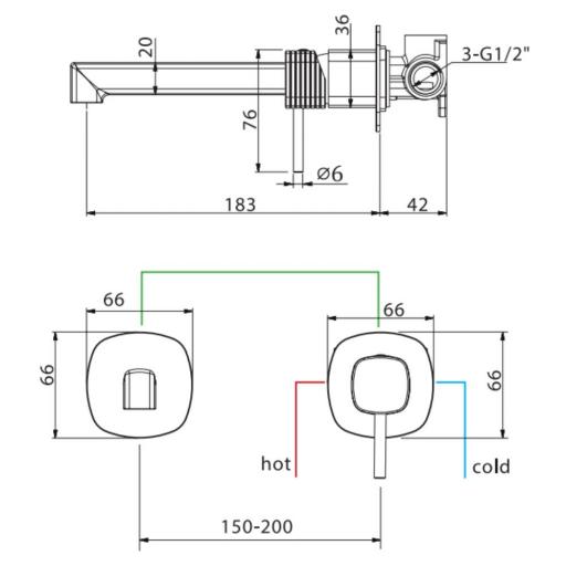 Grifo de lavabo monomando empotrado Firenze cromo de Imex [1]