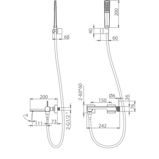 Kit baño ducha monomando Firenze negro mate de Imex [1]