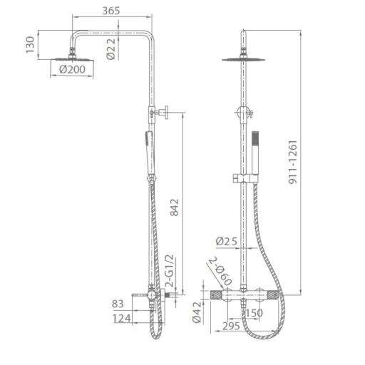 Conjunto barra de ducha monomando Bless de Imex [6]