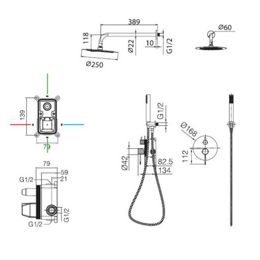 Conjunto de ducha monomando empotrado Bless de Imex [6]