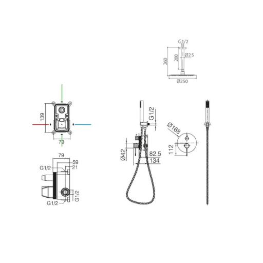 Conjunto de ducha empotrado monomando Palau de Imex [6]