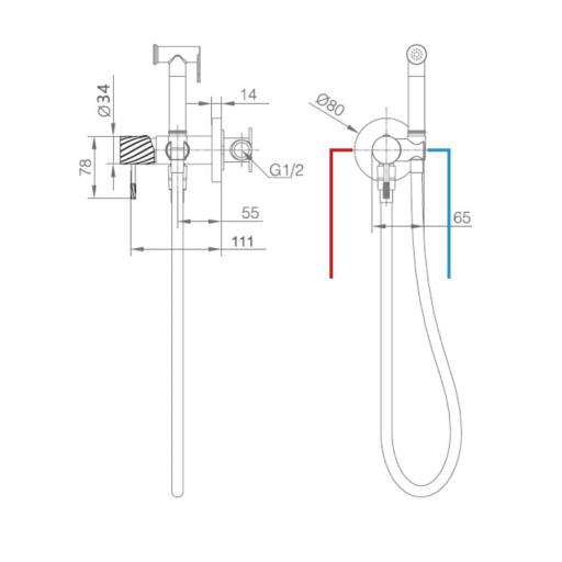 Grifo de bidé monomando empotrado Bless de Imex [6]