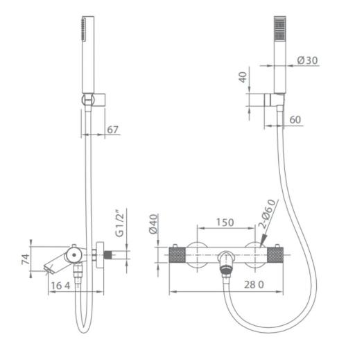 Kit de baño ducha termostático Genova de Imex [6]
