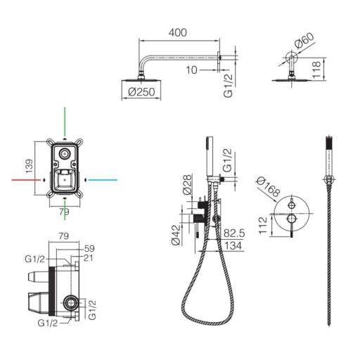 Conjunto de ducha empotrado monomando Genova de Imex [6]