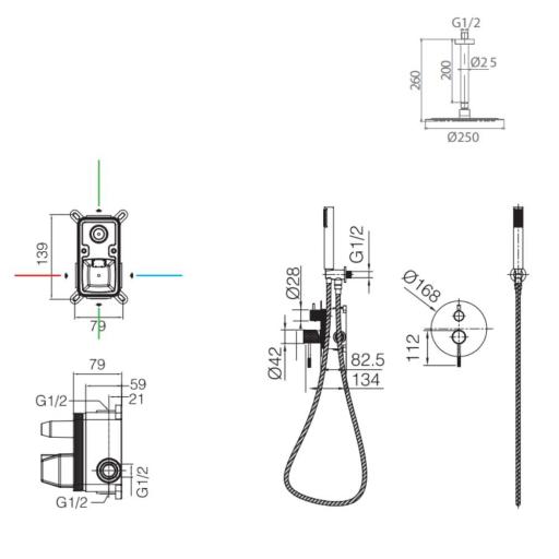 Conjunto de ducha empotrado monomando Piamonte de Imex [6]