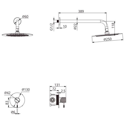 Set de ducha 1 vía rociador monomando Genova de Imex [6]