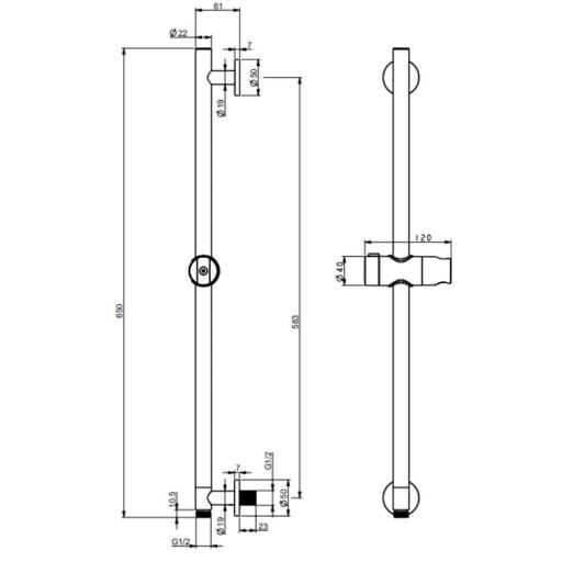 Barra de soporte de mango de ducha Adur de Imex [6]