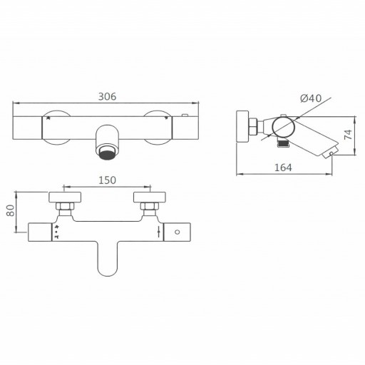 Grifo de baño termostático Monza cromo de Imex [2]