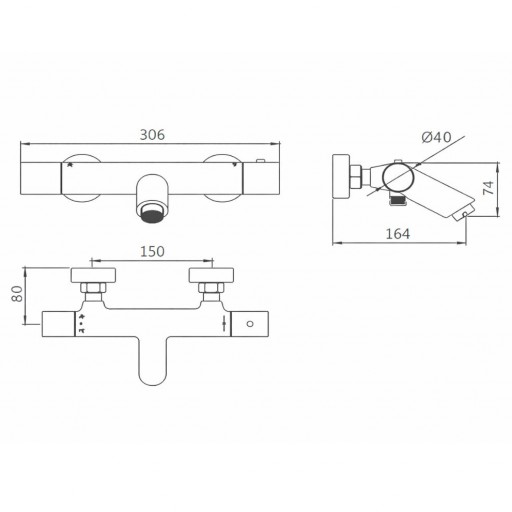Grifo de baño termostático Monza black gun metal de Imex [2]