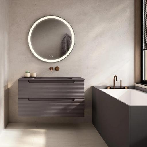 Mueble de baño Kyoto suspendido 2 cajones de Visobath en diferentes medidas y acabados [5]