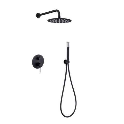 Grifo de ducha empotrado monomando Monza negro mate de IMEX