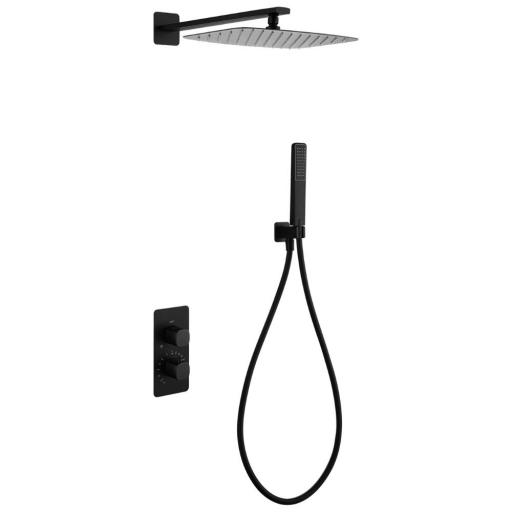 Conjunto de ducha empotrado termostático TOSCANA negro mate de imex [0]