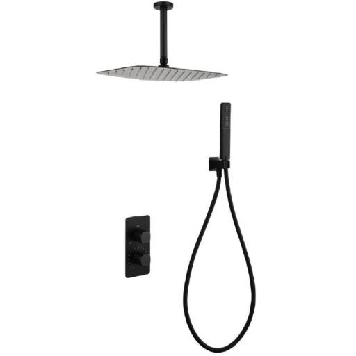 Conjunto de ducha empotrado termostático Arezzo negro mate de Imex [0]