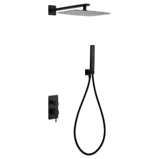 Conjunto ducha monomando empotrado Firenze negro mate de Imex