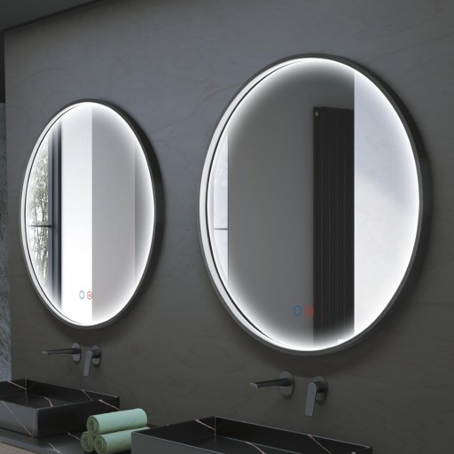 Espejo de baño Nepal con luz perimetral redondo de Ledimex