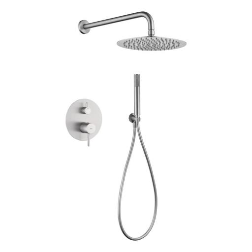 Grifo de ducha empotrado monomando Monza níquel cepillado de IMEX