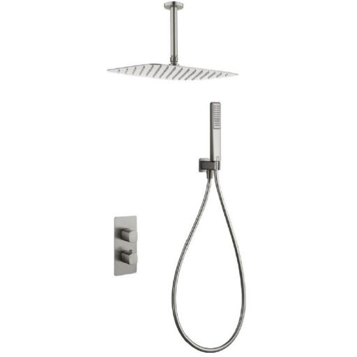 Conjunto de ducha empotrado termostático Arezzo niquel cepillado de Imex [0]